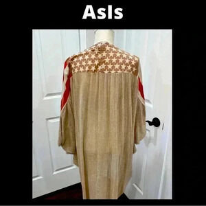 ASIS PATRIOTIC KIMONO Tan butterfly arms